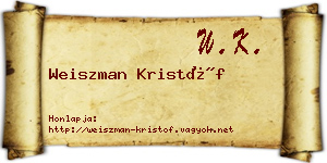 Weiszman Kristóf névjegykártya